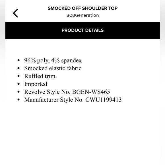 Revolve: BCBGeneration: Smocked Off-Shoulder Top - Picture 6 of 10